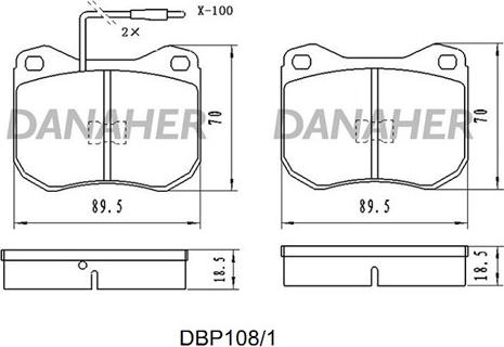 Danaher DBP108/1 - Комплект спирачно феродо, дискови спирачки vvparts.bg