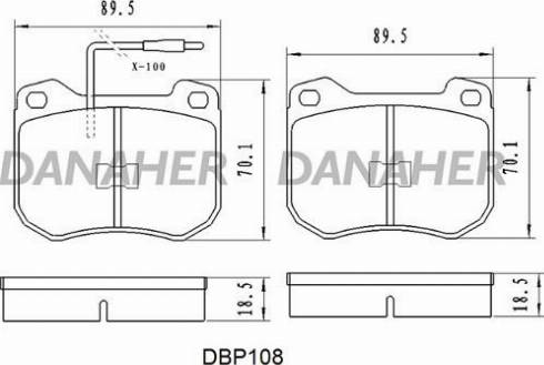 Danaher DBP108 - Комплект спирачно феродо, дискови спирачки vvparts.bg