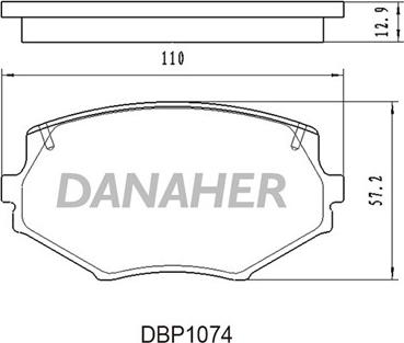 Danaher DBP1074 - Комплект спирачно феродо, дискови спирачки vvparts.bg