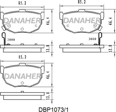 Danaher DBP1073/1 - Комплект спирачно феродо, дискови спирачки vvparts.bg