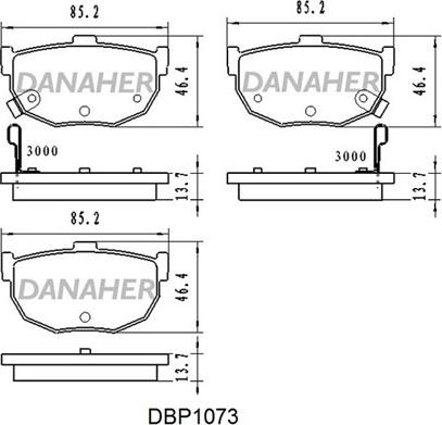 Danaher DBP1073 - Комплект спирачно феродо, дискови спирачки vvparts.bg