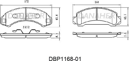 Danaher DBP1168-01 - Комплект спирачно феродо, дискови спирачки vvparts.bg