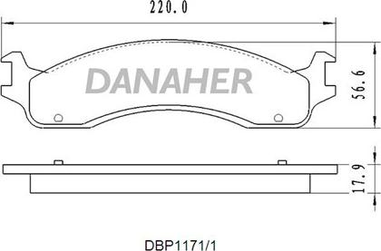 Danaher DBP1171/1 - Комплект спирачно феродо, дискови спирачки vvparts.bg