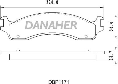 Danaher DBP1171 - Комплект спирачно феродо, дискови спирачки vvparts.bg