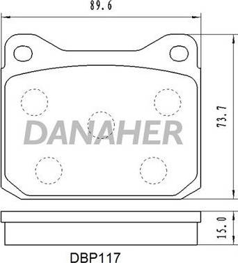 Danaher DBP117 - Комплект спирачно феродо, дискови спирачки vvparts.bg
