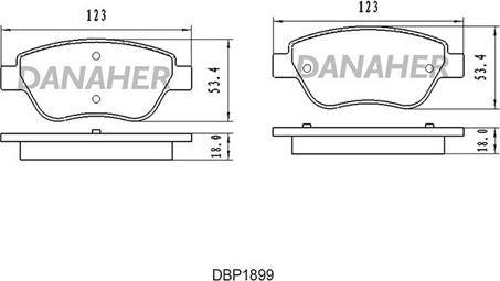 Danaher DBP1899 - Комплект спирачно феродо, дискови спирачки vvparts.bg