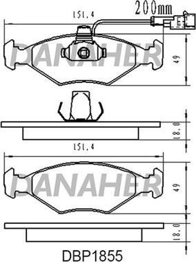 Danaher DBP1855 - Комплект спирачно феродо, дискови спирачки vvparts.bg