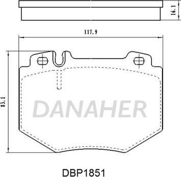 Danaher DBP1851 - Комплект спирачно феродо, дискови спирачки vvparts.bg