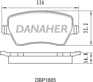 Danaher DBP1865 - Комплект спирачно феродо, дискови спирачки vvparts.bg