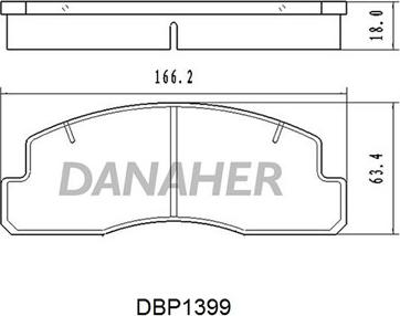 Danaher DBP1399 - Комплект спирачно феродо, дискови спирачки vvparts.bg