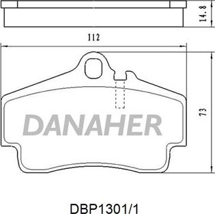 Danaher DBP1301/1 - Комплект спирачно феродо, дискови спирачки vvparts.bg