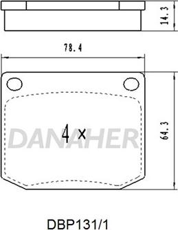 Danaher DBP131/1 - Комплект спирачно феродо, дискови спирачки vvparts.bg