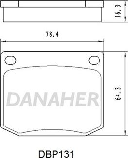 Danaher DBP131 - Комплект спирачно феродо, дискови спирачки vvparts.bg