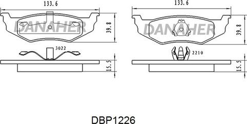 Danaher DBP1226 - Комплект спирачно феродо, дискови спирачки vvparts.bg