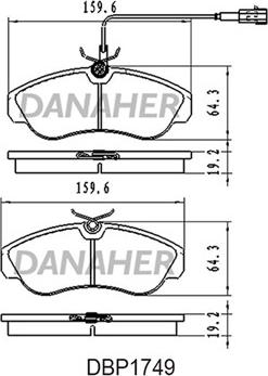 Danaher DBP1749 - Комплект спирачно феродо, дискови спирачки vvparts.bg