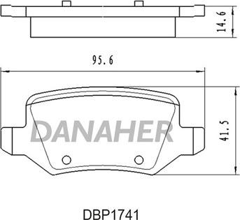 Danaher DBP1741 - Комплект спирачно феродо, дискови спирачки vvparts.bg