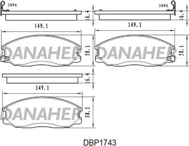 Danaher DBP1743 - Комплект спирачно феродо, дискови спирачки vvparts.bg