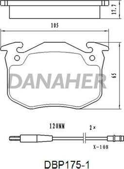 Danaher DBP175/1 - Комплект спирачно феродо, дискови спирачки vvparts.bg