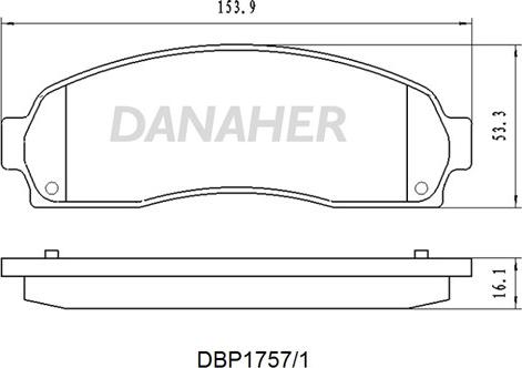 Danaher DBP1757/1 - Комплект спирачно феродо, дискови спирачки vvparts.bg