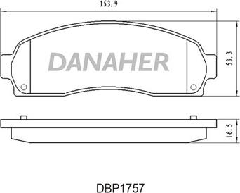 Danaher DBP1757 - Комплект спирачно феродо, дискови спирачки vvparts.bg