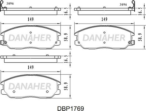 Danaher DBP1769 - Комплект спирачно феродо, дискови спирачки vvparts.bg