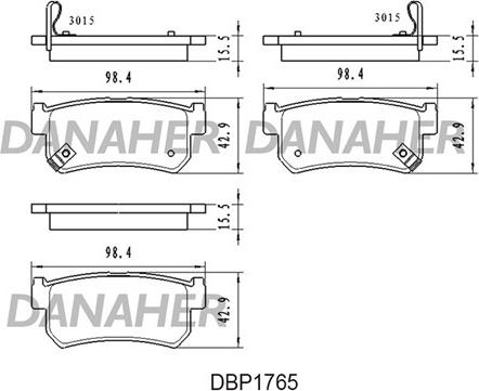 Danaher DBP1765 - Комплект спирачно феродо, дискови спирачки vvparts.bg