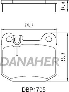 Danaher DBP1705 - Комплект спирачно феродо, дискови спирачки vvparts.bg