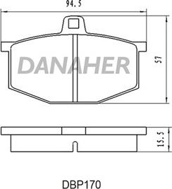 Danaher DBP170 - Комплект спирачно феродо, дискови спирачки vvparts.bg