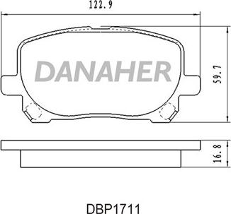 Danaher DBP1711 - Комплект спирачно феродо, дискови спирачки vvparts.bg