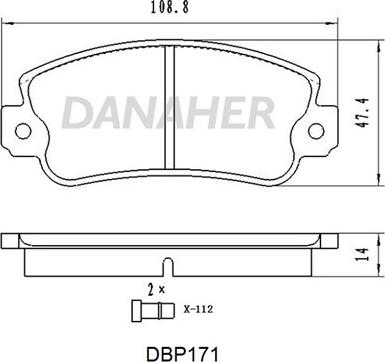 Danaher DBP171 - Комплект спирачно феродо, дискови спирачки vvparts.bg