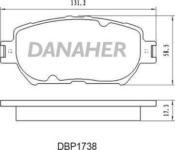 Danaher DBP1738 - Комплект спирачно феродо, дискови спирачки vvparts.bg