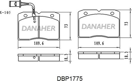 Danaher DBP1775 - Комплект спирачно феродо, дискови спирачки vvparts.bg