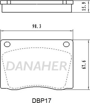 Danaher DBP17 - Комплект спирачно феродо, дискови спирачки vvparts.bg