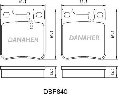 Danaher DBP841 - Комплект спирачно феродо, дискови спирачки vvparts.bg