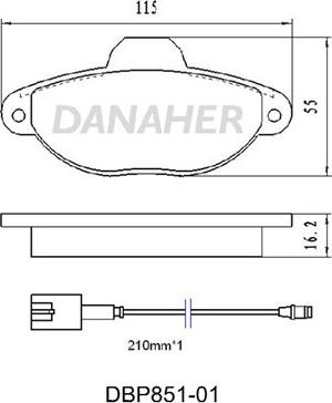Danaher DBP851-01 - Комплект спирачно феродо, дискови спирачки vvparts.bg