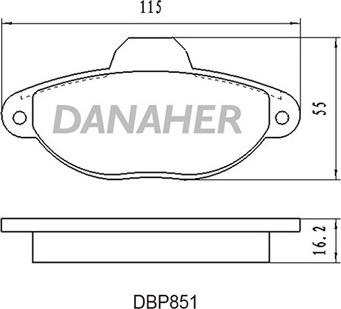 Danaher DBP851 - Комплект спирачно феродо, дискови спирачки vvparts.bg