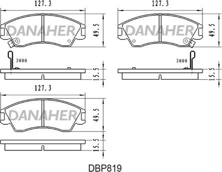 Danaher DBP819 - Комплект спирачно феродо, дискови спирачки vvparts.bg