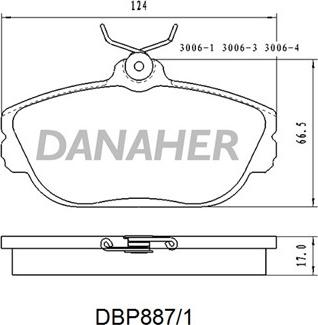 Danaher DBP887/1 - Комплект спирачно феродо, дискови спирачки vvparts.bg