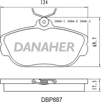 Danaher DBP887 - Комплект спирачно феродо, дискови спирачки vvparts.bg