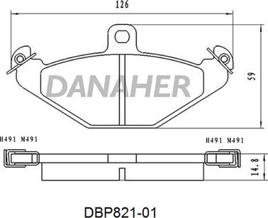 Danaher DBP821-01 - Комплект спирачно феродо, дискови спирачки vvparts.bg