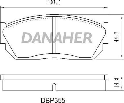 Danaher DBP355 - Комплект спирачно феродо, дискови спирачки vvparts.bg