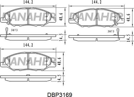 Danaher DBP3169 - Комплект спирачно феродо, дискови спирачки vvparts.bg