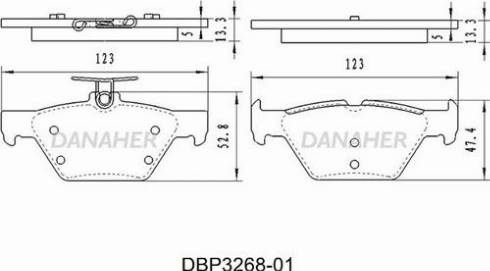 Danaher DBP3268-01 - Комплект спирачно феродо, дискови спирачки vvparts.bg