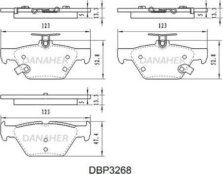 Danaher DBP3268 - Комплект спирачно феродо, дискови спирачки vvparts.bg