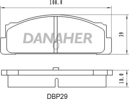 Danaher DBP29 - Комплект спирачно феродо, дискови спирачки vvparts.bg