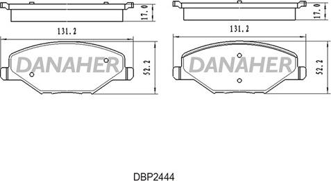 Danaher DBP2444 - Комплект спирачно феродо, дискови спирачки vvparts.bg