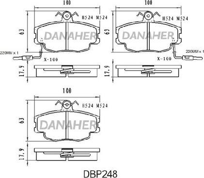 Danaher DBP248 - Комплект спирачно феродо, дискови спирачки vvparts.bg
