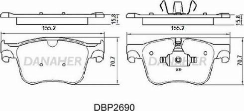 Danaher DBP2690 - Комплект спирачно феродо, дискови спирачки vvparts.bg