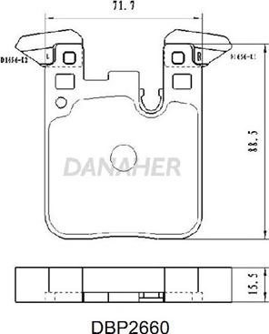 Danaher DBP2660 - Комплект спирачно феродо, дискови спирачки vvparts.bg