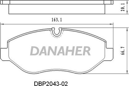 Danaher DBP2043-02 - Комплект спирачно феродо, дискови спирачки vvparts.bg